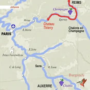Johanna: A Chic Canal Journey Through France’s Wine and Heritage Regions Itinerary Map