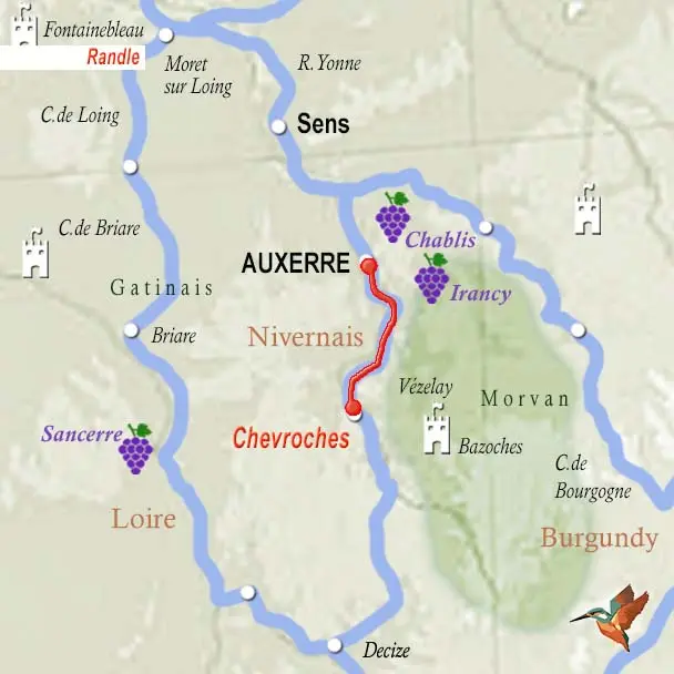 Randle: A Grand Dining Cruise of Epicurean Discovery in North Burgundy Itinerary Map
