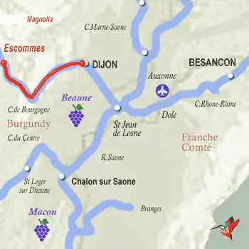 Magnolia: A Boutique Cruise of Authentic Burgundy Flavours and Landscapes Itinerary Map