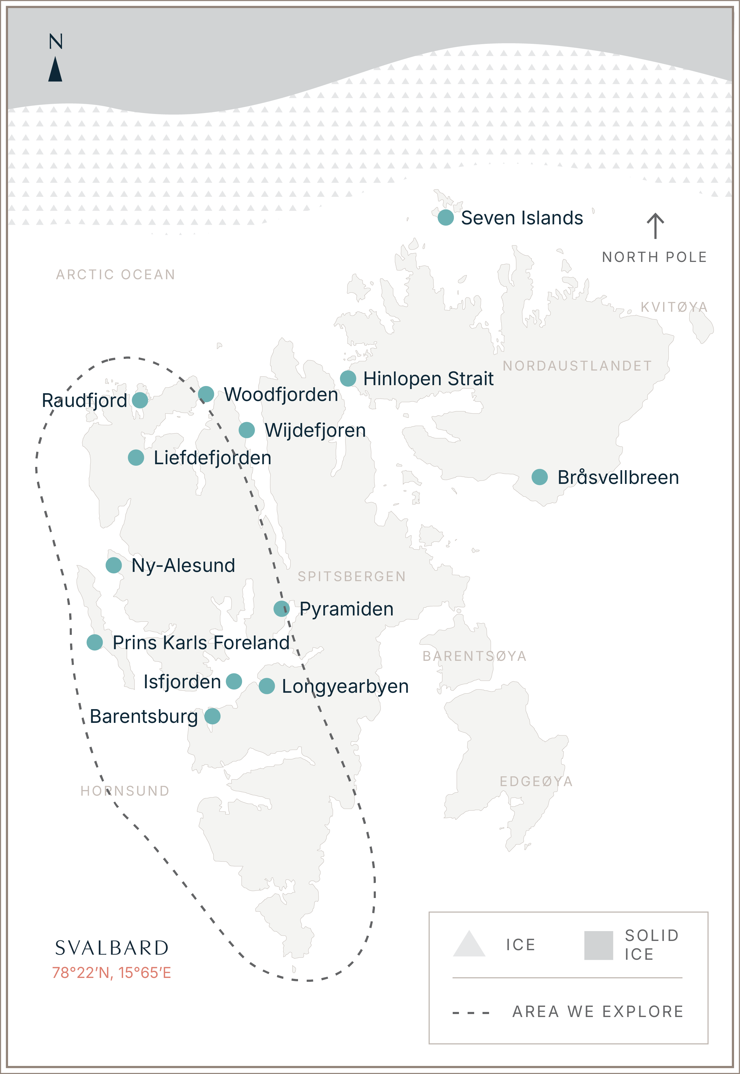 Svalbard Spring Photo Tour Itinerary Map